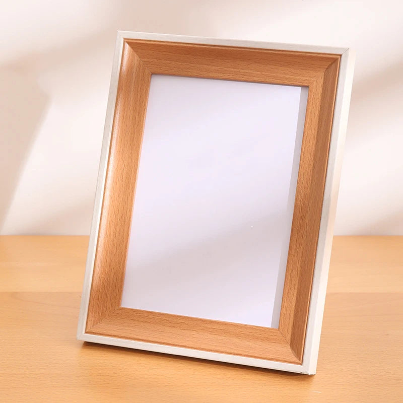 cadre photo rectangle bois blanc moderne minimaliste support mural posable