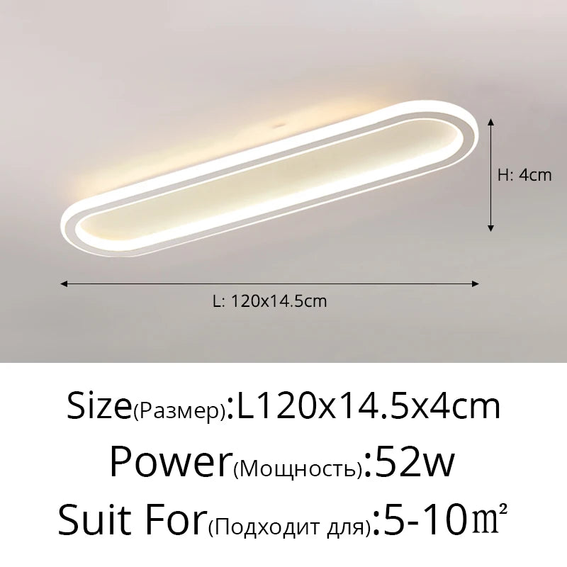 lampe led moderne blanche rectangulaire bord noir éclairage intérieur chambre salon
