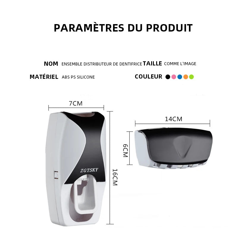 distributeur dentifrice porte brosse dents anti poussière support rangement mural accessoire salle bain moderne