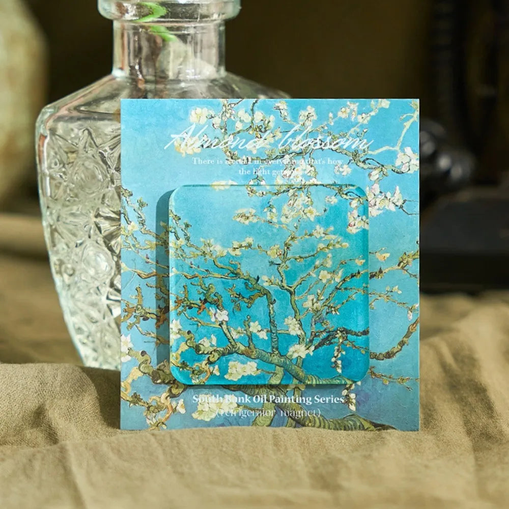 coasters peinture célèbres nuit étoilée aimants art déco maison bleu blanc vert