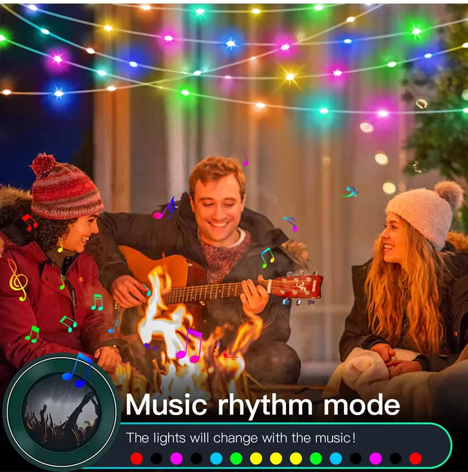 guirlande lumineuse led multicolore verre moderne étanche ip67 10m 15m 20m bluetooth musique diy