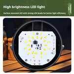 lampe camping portable led blanc noir moderne anneau métallique fixe ambiance extérieur