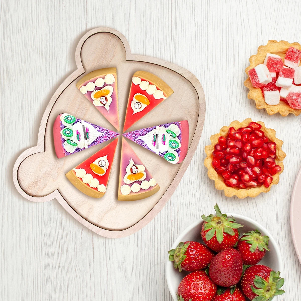 plateau bois ours moderne plateau fromage anniversaire enfant décoration fête charcuterie biscuits