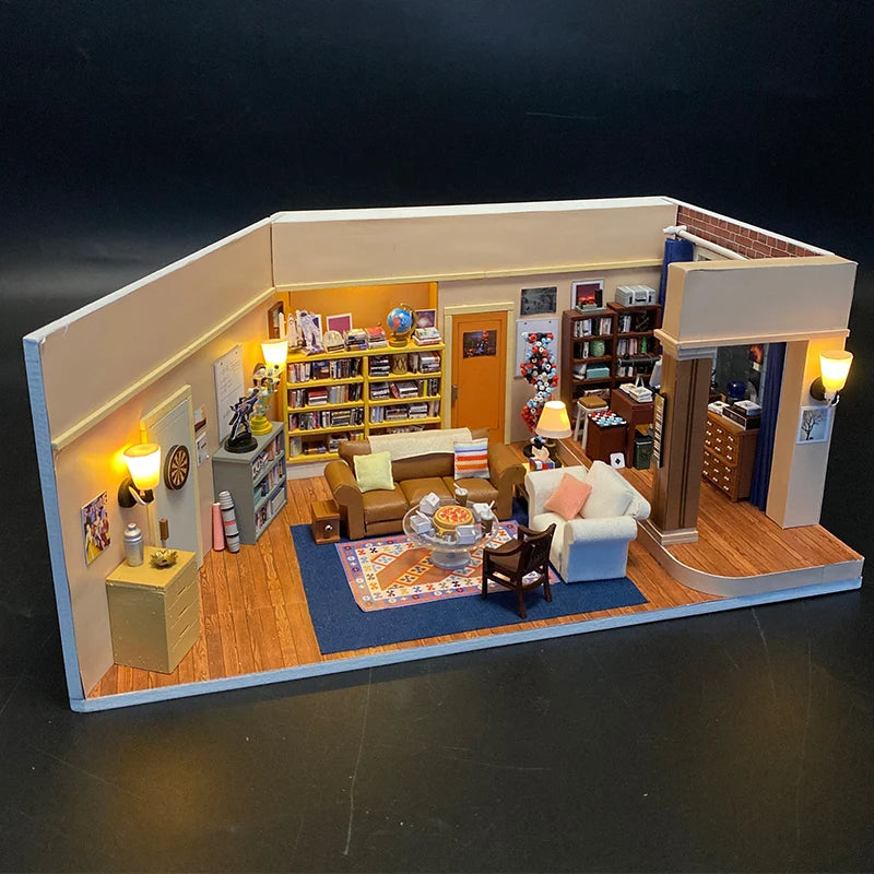 Maquette serre-livres détaillée montrant les pièces en bois