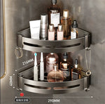 étagère salle bain gris moderne adhésif alliage aluminium poli unique niveau rangement góc