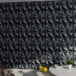 panneau mural moderne blanc triangles géométriques adhésif décoration intérieure relief PVC