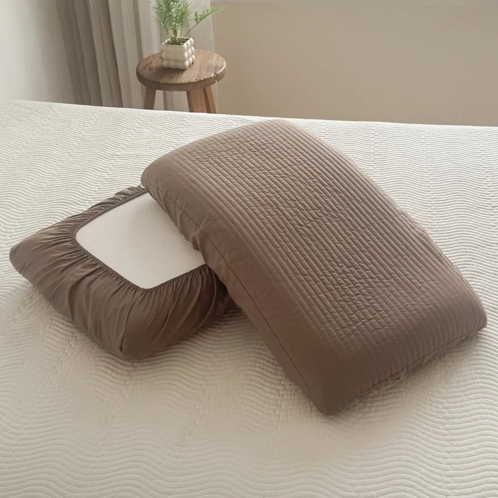 housse coussin coton polyester rayures vertes moderne fixée 30x50cm 40x60cm 42x70cm