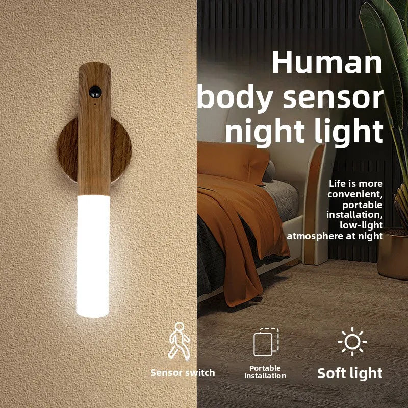 lampe chevet bois moderne minimaliste interrupteur tactile recharge usb led blanc