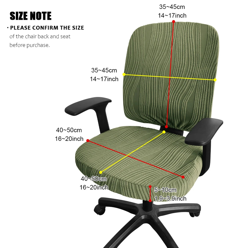 couvre chaise moderne vert olive rayures verticales polyester siège fauteuil chair decoration intérieure