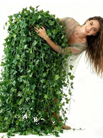 guirlande feuilles vert lierre flexible décoration murale intérieure bohème mariage anniversaire verte naturelle