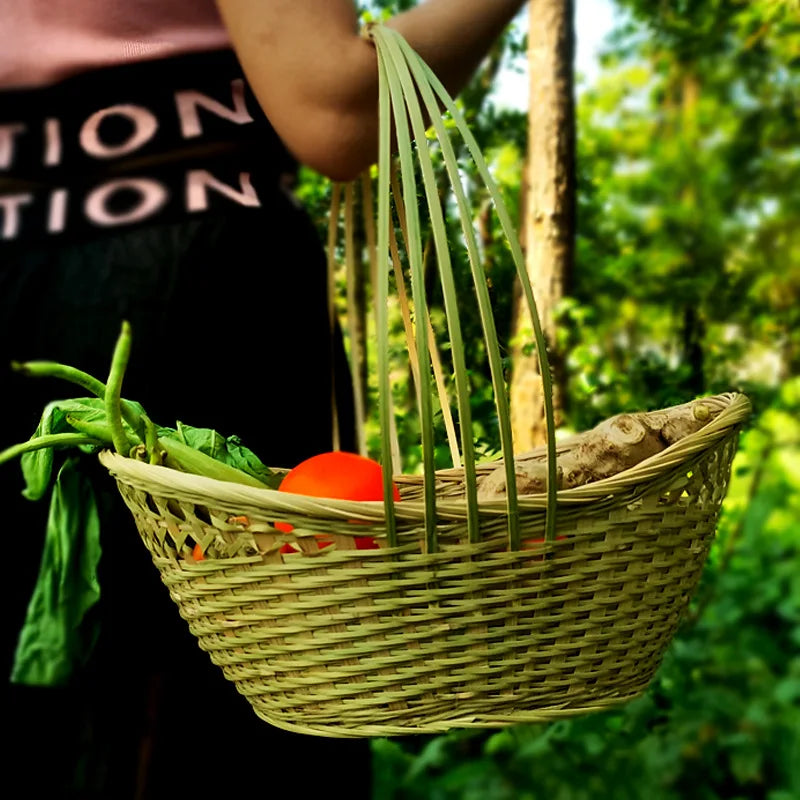 panier osier tressé vert clair traditionnel réutilisable anneau fixation rangementextérieurintérieur