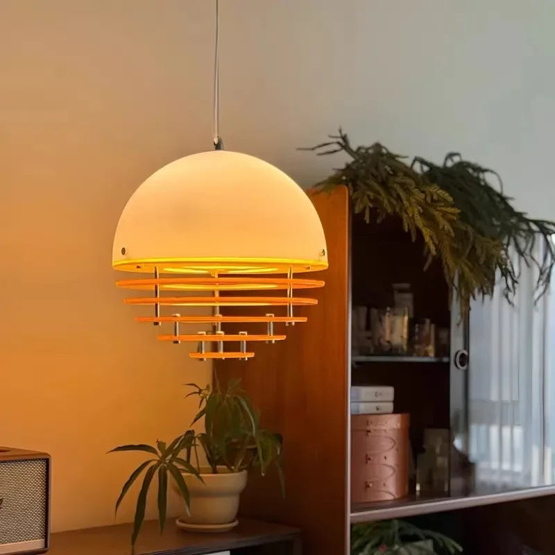 lampe suspendue moderne blanc orange 30x30cm led câble salon chambreôtel