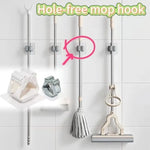 porte balai adhésif multifonctionnel blanc gris moderne support mur