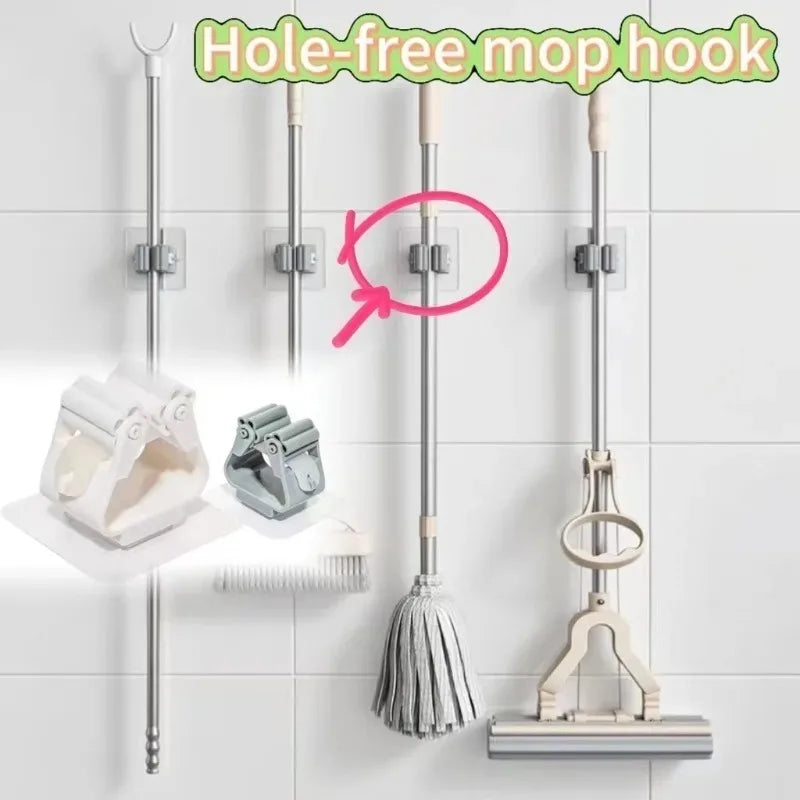 porte balai adhésif multifonctionnel blanc gris moderne support mur