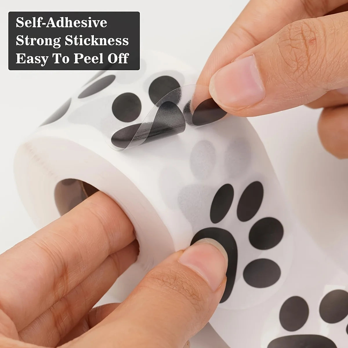 autocollants pattes animaux blanc noir adhésifs décoration anniversaire étiquettes cadeaux simples modernes 500 pièces
