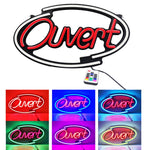 enseigne lumineuse ouverte néon rouge texte ouvert décoration intérieure télécommande adaptable