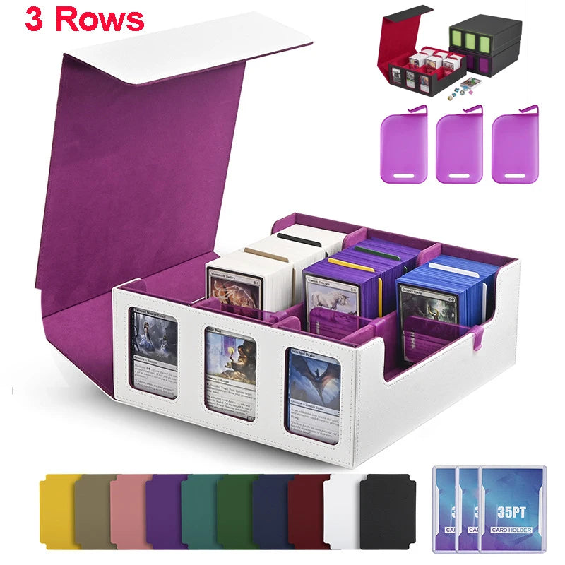 boîte rangement cartes jeu velours noir aimants 35 pochettes cartes instructions utilisation