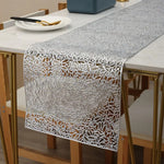 nappe semi transparente feuilles modernes or rose cuivré argenté verte maison événementière