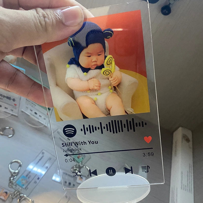 support photo transparent moderne image bébé poses anniversaire cadeau romantique minimaliste decoration cadeau personnalise