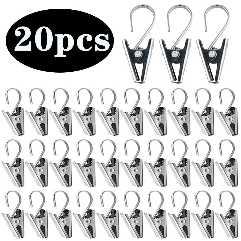 pinces crochets argentées modernes rideaux 20 pièces métal robustes opaques