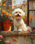Toile peinte fleurs colorées animaux chien débutants peinture numéros matériel décoration mur moderne