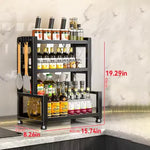 étagère cuisine acier inoxydable noir moderne 40cm 35cm haute capacité rangement cuillères couteaux planche