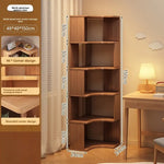 étagère d'angle bois chêne clair moderne adhésive multi fonction rangement livres objets décoration 150cm