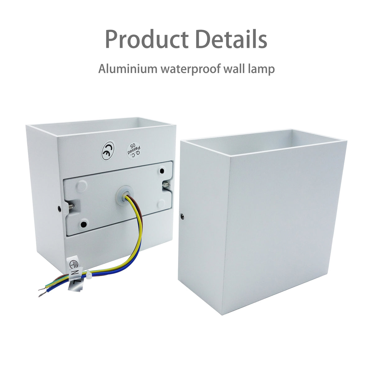 lampe murale led moderne blanche or ip65 fixation murale lentille translucide aluminium