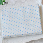 tissu coton bleu clair imprimé points rayures triangles zigzag moderne décontracté biodegradable 160cm
