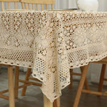 nappe table crochetée fleur motif coton beige clair decorative traditionnelleextérieur mariage festivités