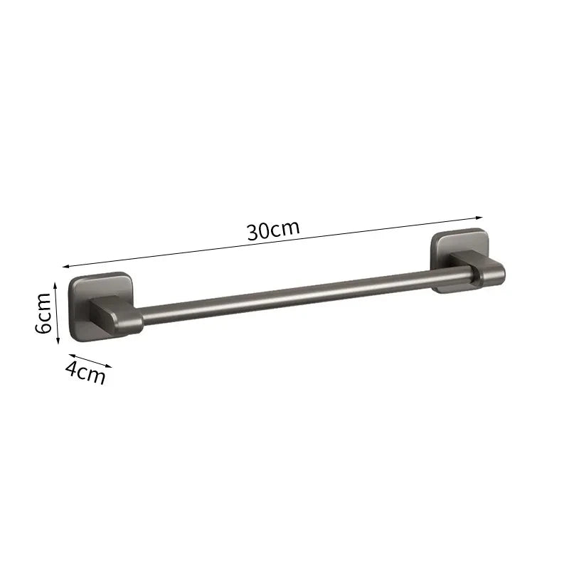 porte serviettes mural adhésif gris moderne salle bain support rangement serviettes guide mesure