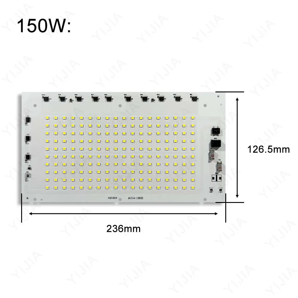 projecteur panneau led blanc 2835 smd 10w 200w intelligent ac220v 70 80 ra