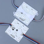 boîte lumière publicité led blanc moderne adhésif six leds câbles rouge blanc bleu variable