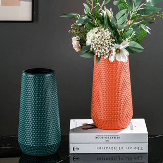 vase blanc orange moderne tressé intérieur décoration artificiels