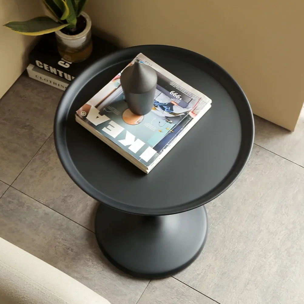 table basse ronde moderne métal blanc noir or diamètre 40cm hauteur 51cm