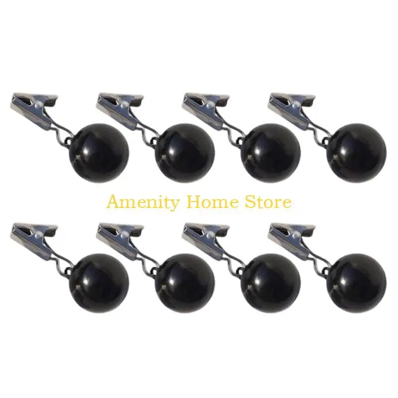 clips rideau noir moderne sphères opaques fixations clips pack quatre