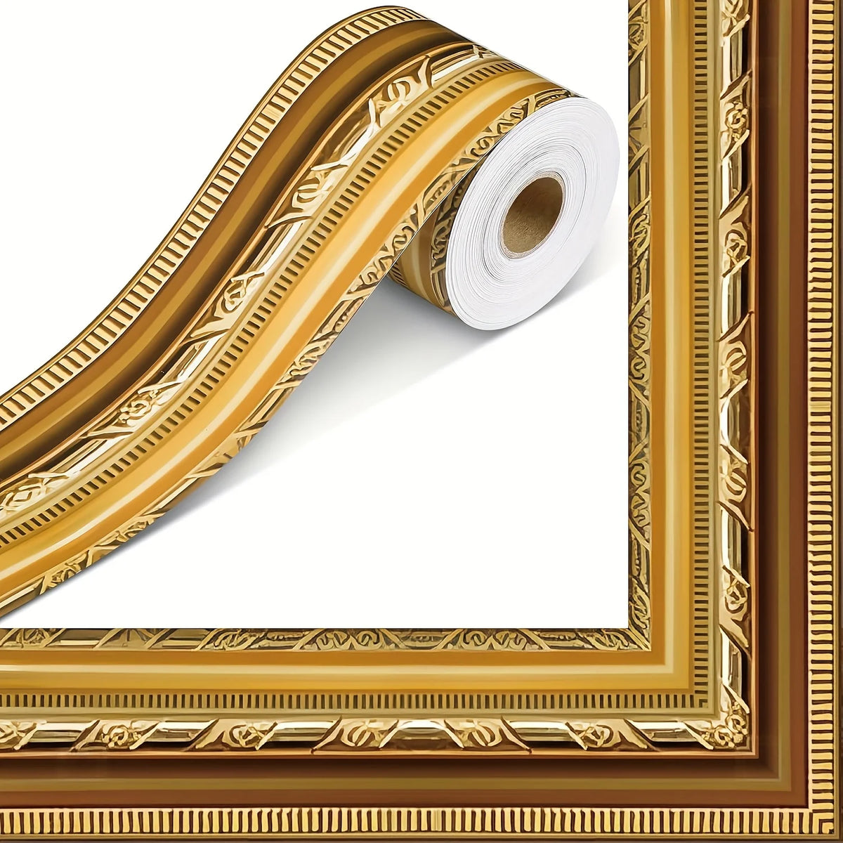 ruban bordure doré ornements floraux adhésif classique décoration photo diy bricolage vintage 10mètresrollable