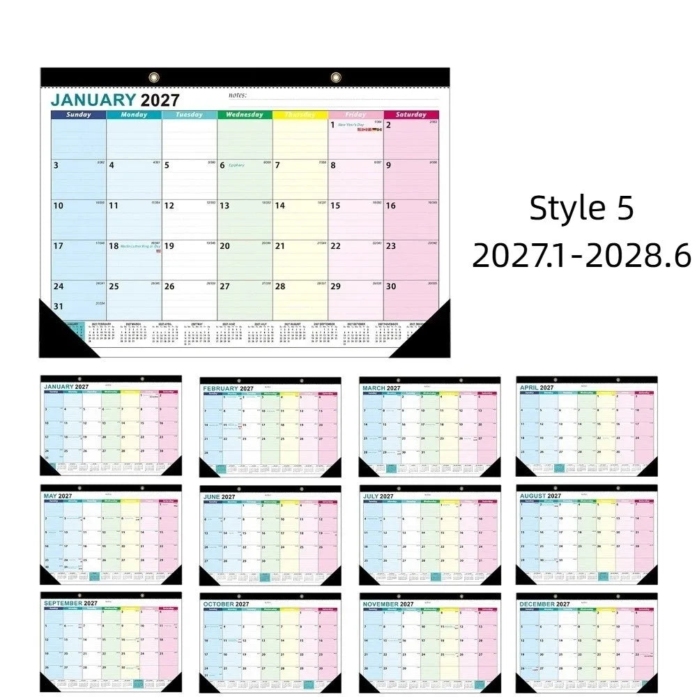 calendrier mural floral moderne notes faire planification quotidienne 18 mois