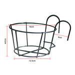 support pot fleurs rond fer noir blanc moderne clips balcon jardinage