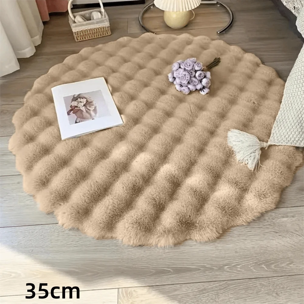coussin doux blanc gris rose vert peluche moderne diametre 35cmwasher