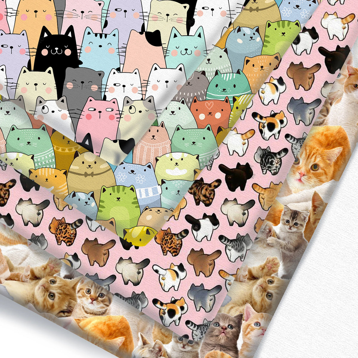 tissu polyester chats motif moderne rose clair bricolage couture quilting artisanal rapide respirant environnement