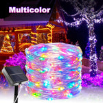 guirlande lumineuse solaire dorée jaune moderne modes éclairage imperméable ip65 led autoinstallationextérieur camping mariage