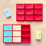 moule silicone compartiments savons bougies aromathérapie artisanale durable non toxique rouge