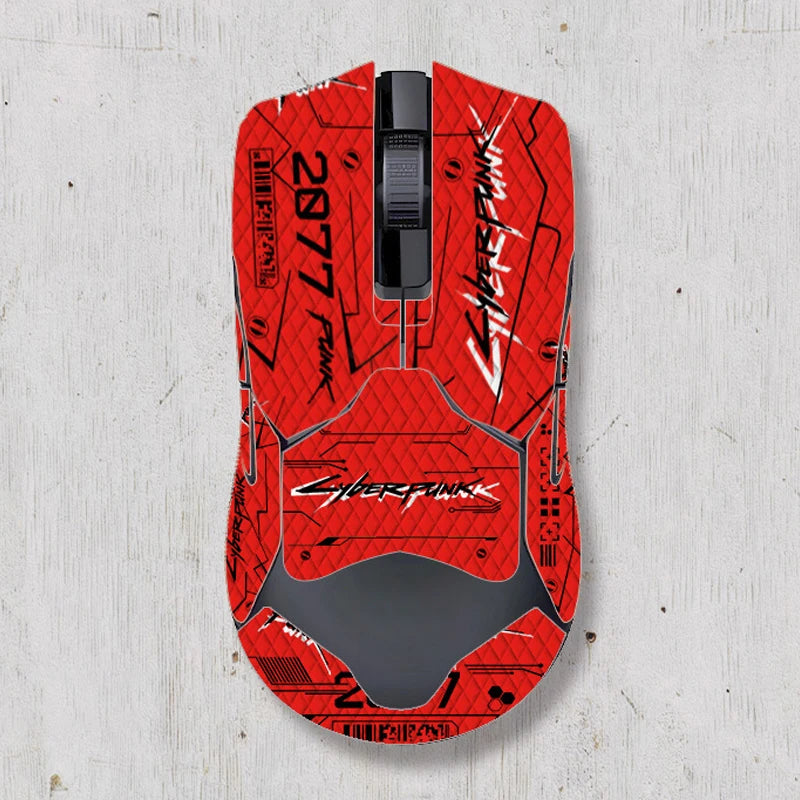 souris gamer antidérapante adhésive caoutchouc graphique moderne noir rouge bleu