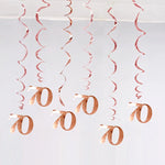 décoration anniversaire guirlande spirale rose doré moderne fête 21 30 40 50 années