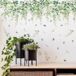 sticker mural adhésif feuilles botanique moderne naturel 71cm 88cm vert aquarelle chambre salon