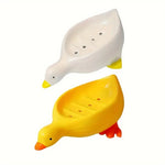 porte savon canard blanc jaune moderne salle bain douche évier
