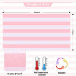 nappe rayures horizontales rose blanche décoration fête anniversaire enfantine transparente occasionnelle festive