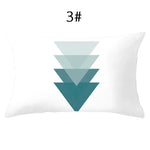 coussin lombaire jaune noir blanc bleu gris vert marron zigzag triangles moderne 30x50cm polyester