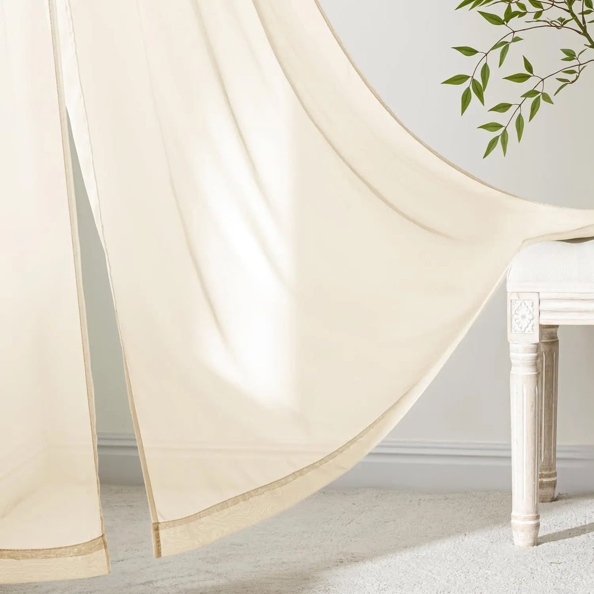 rideaux blanc cassé translucides 140x240cm moderne lisses plissés vertical salon européen américains polyester